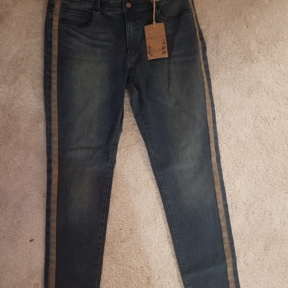 NWT Jeans  leather like detail Coldwater Creek  16